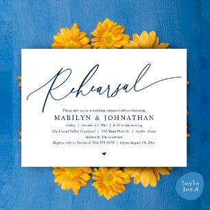 Modern Romantic Timeless Wedding Rehearsal Dinner Invitation