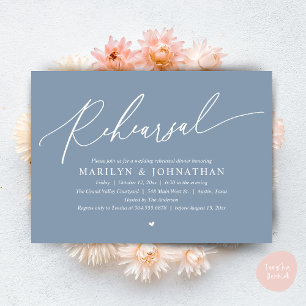 Modern Romantic Timeless Wedding Rehearsal Dinner Invitation