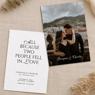 Modern Romantic Typography Photo Wedding Invitation