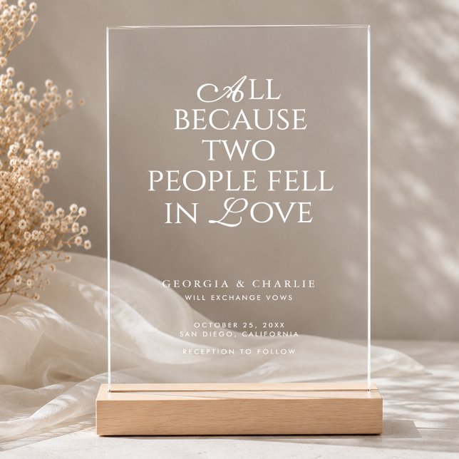 Modern Romantic Typography Wedding Acrylic Invitations (Creator Uploaded)