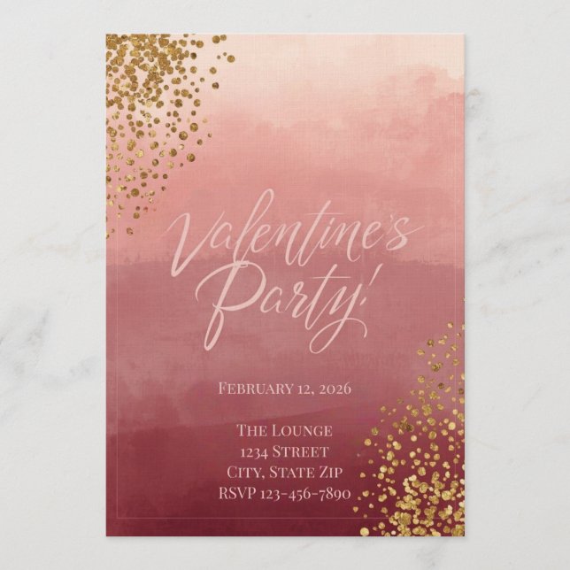 Modern Romantic Valentine’s Party Invitation (Front)