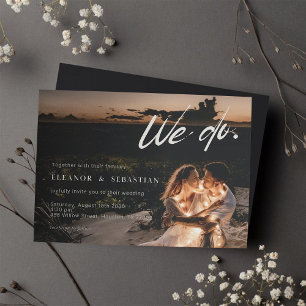 Modern Romantic We Do Photo Wedding Invitation