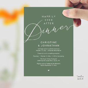Modern Romantic Wedding Happily Ever After Dinner Invitation