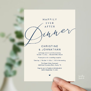 Modern Romantic Wedding Happily Ever After Dinner Invitation