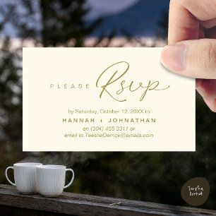 Modern Romantic Wedding Invites RSVP Reminder Card