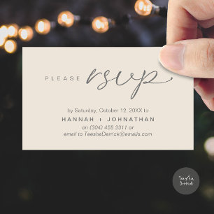 Modern Romantic Wedding Invites RSVP Reminder Card