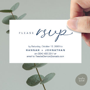 Modern Romantic Wedding Invites RSVP Reminder Card