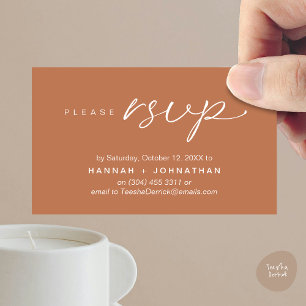 Modern Romantic Wedding Invites RSVP Reminder Card