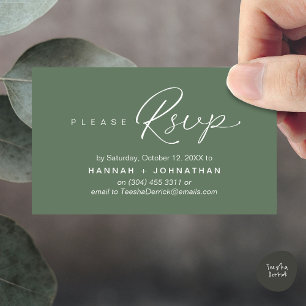 Modern Romantic Wedding Invites RSVP Reminder Card