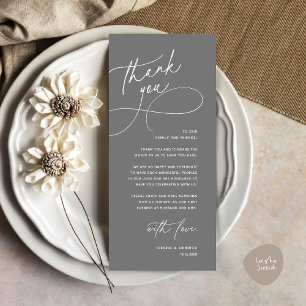 Modern Romantic Wedding Reception Thank You Card