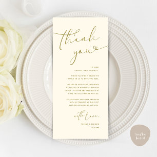 Modern Romantic Wedding Reception Thank You Card