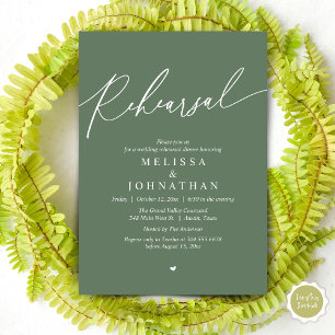 Modern Romantic Wedding Rehearsal Dinner Invitation