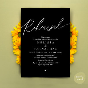 Modern Romantic Wedding Rehearsal Dinner Invitation