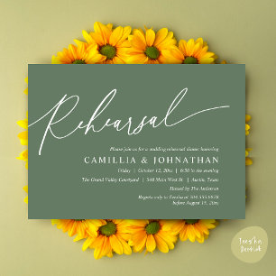 Modern Romantic Wedding Rehearsal Dinner Invitation