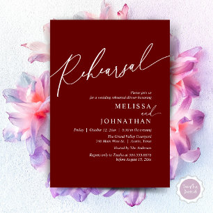 Modern Romantic Wedding Rehearsal Dinner Invitation
