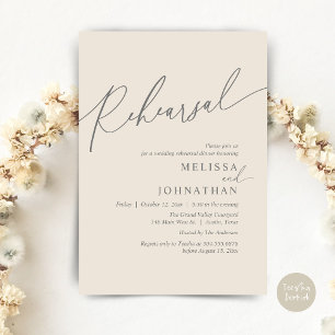 Modern Romantic Wedding Rehearsal Dinner Invitation