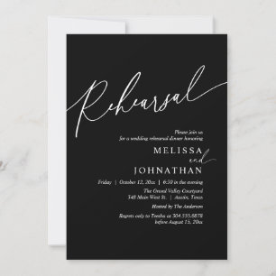 Modern Romantic Wedding Rehearsal Dinner Invitation