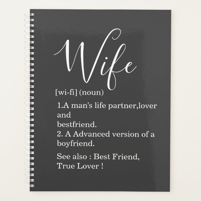 Modern Romantic Wife Gift With Text Planner (Front)