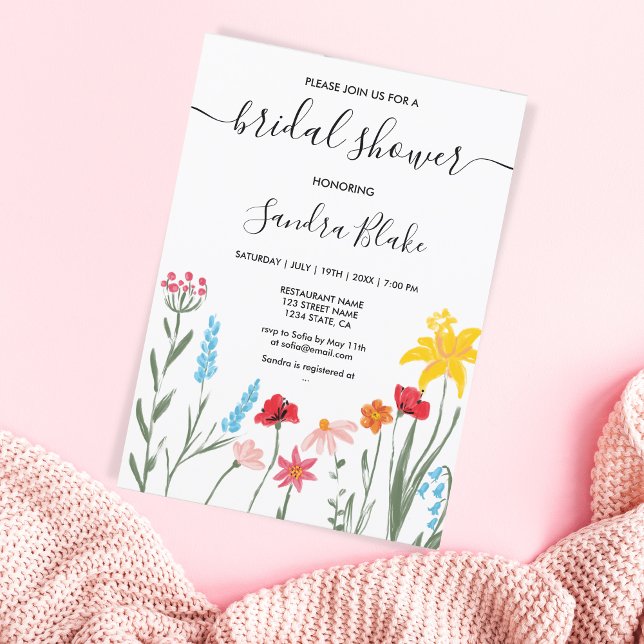 Modern Romantic Wildflower Boho Spring Invitation (Creator Uploaded)
