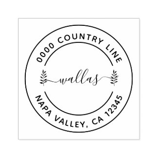 Modern Rond Return Address Custom Rubber Stamp