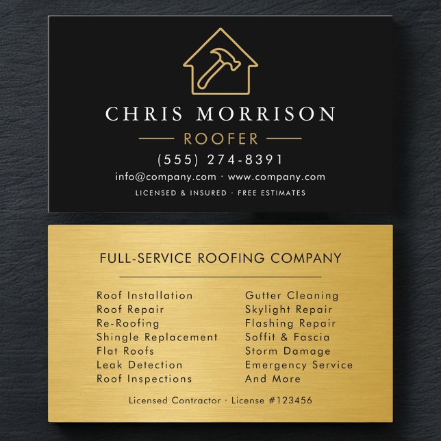 Modern Roofing Professional Roofer Business Card (Creator Uploaded)