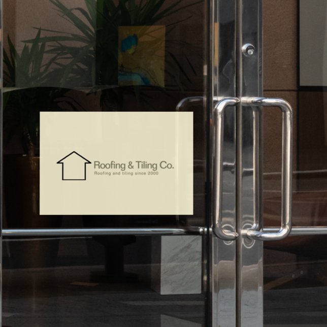 Modern Roofing Tiles Company Logo  (Modern Roofing Tiles Company Logo Window Cling)