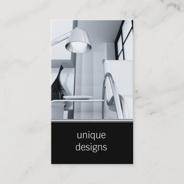 modern room interior decorator business card (Front)