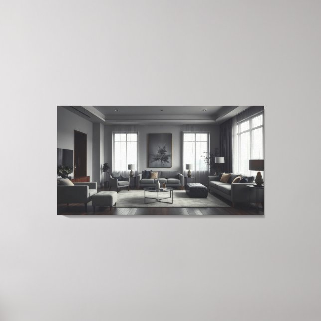 Modern Room Interior Design Canvas Print (Front)