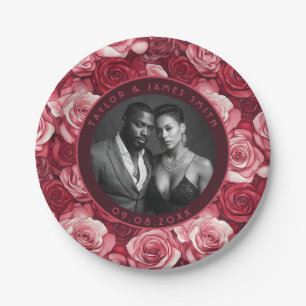 Modern Rose Bachelorette Plates For Newlywed Gift