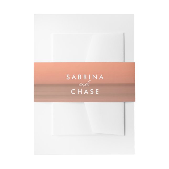 Modern Rose Blush Wedding Invitation Belly Band (Front Example)