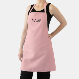 Modern rose brown pink custom name text monogram apron