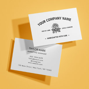 Modern Rose Customisable Black and White Business Card