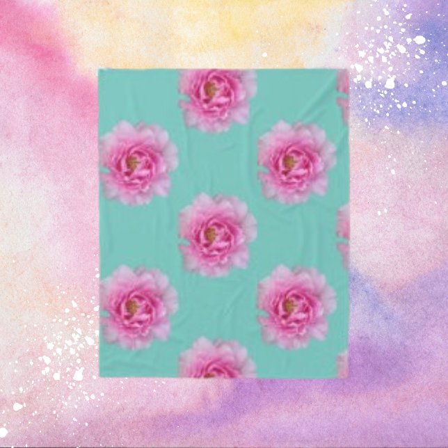 Modern Rose Flower Petal Fleece Blanket (Creator Uploaded)
