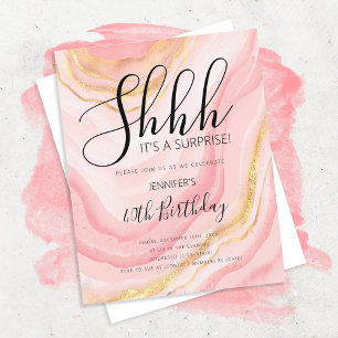 Modern Rose Gold 40th Birthday Watercolor Glitter