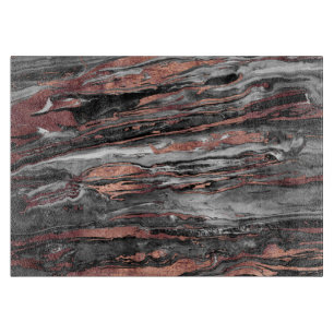 Modern rose gold abstract marbleised paint cutting board