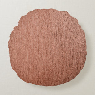 Modern Rose Gold Abstract Metallic Texture Round Cushion
