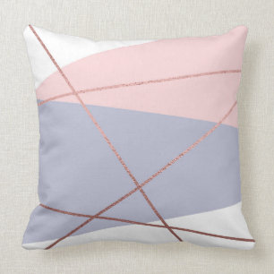 Modern Rose Gold Abstract Pillow, Pink & Purple Cushion