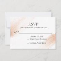 *~* Modern Rose Gold Abstract Wedding Invite RSVP