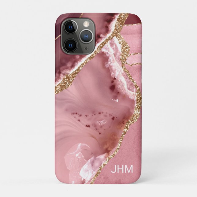 Modern Rose Gold Agate Case-Mate iPhone Case (Back)