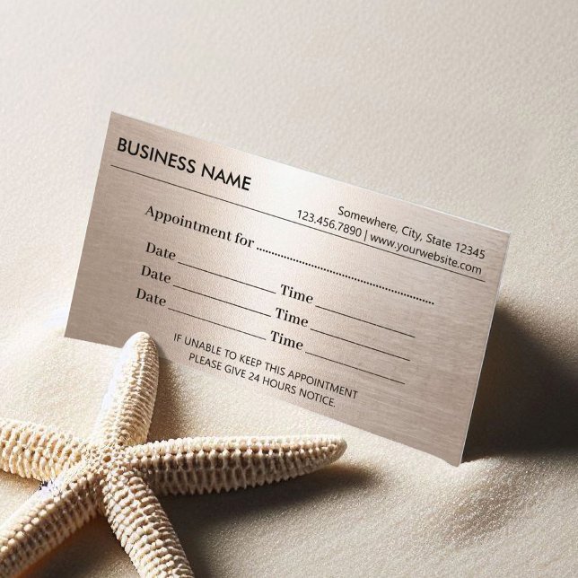 Modern Rose Gold Appointment Reminder Card (Creator Uploaded)
