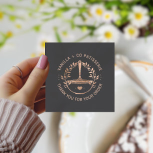 Modern Rose Gold Bakery Business Thank you   Square Business Card