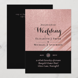 Modern Rose Gold Black Wedding