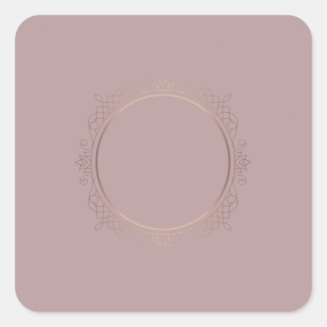 Modern Rose Gold Blank Template Add Text Trendy Square Sticker (Front)