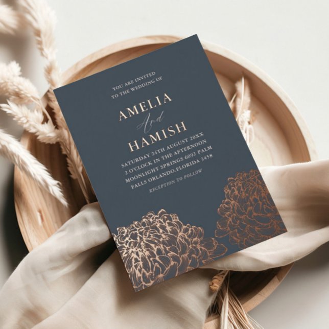 Modern Rose Gold & Blue Floral Wedding  (Creator Uploaded)