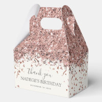 Modern Rose Gold Blush Floral Birthday