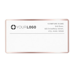 Modern rose gold border logo Return Address Label