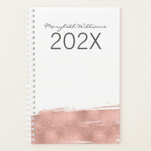 Modern Rose Gold Brushstroke Planner