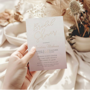 Modern Rose Gold Calligraphy Bridal Shower