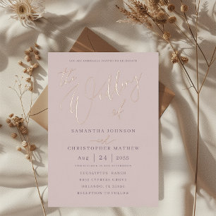 Modern Rose Gold Calligraphy Wedding