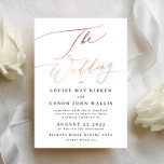 Modern Rose Gold Calligraphy Wedding Invitation<br><div class="desc">*NOT REAL FOIL* ***this design is part of a matching collection*** _______________________ this design template is fully editable / customisable by you the customer - click personalise further button if you wish to move, add, delete, or make significant changes to the design _______________________ *if you have any DESIGN questions or...</div>